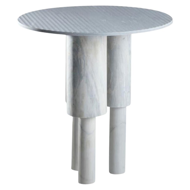 Tall Game of Stone Side Table, Blue by Josefina Munoz For Sale