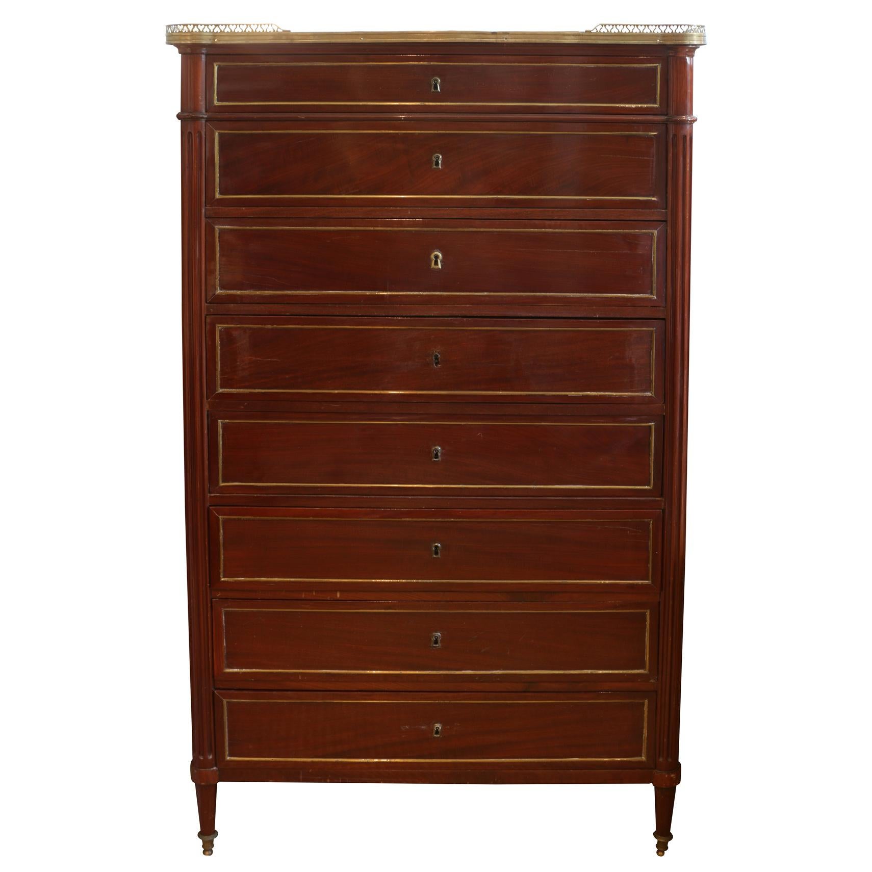20th Century Tall Gentleman's Chest of Drawers For Sale