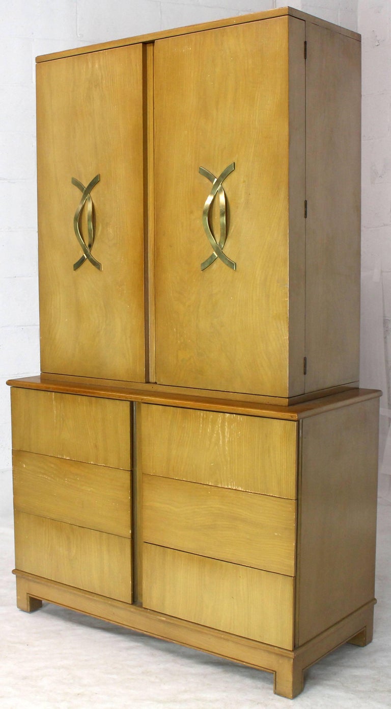 Tall Gentleman's High Chest Mirrored Compartment For Sale at 1stDibs
