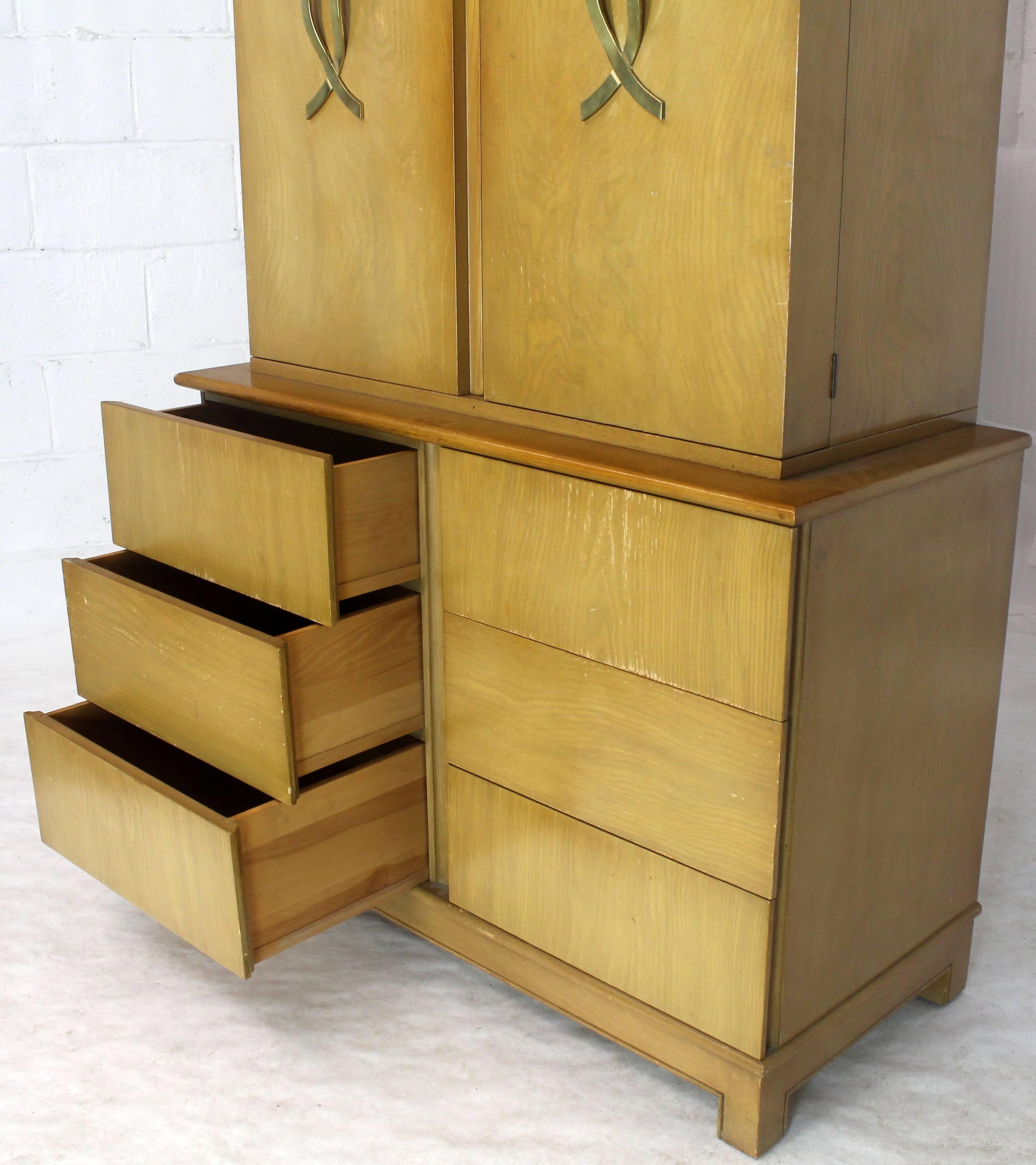 American Tall Gentleman's High Chest Mirrored Compartment  For Sale