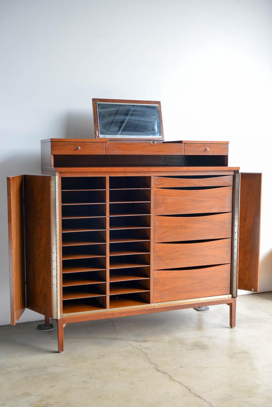 American Tall Gentlemen's Chest in Walnut by Paul McCobb, circa 1960