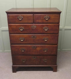 Tall Georgian 6 Drawer Oak Chest of Drawers Charming Old Oak Georgian Chest