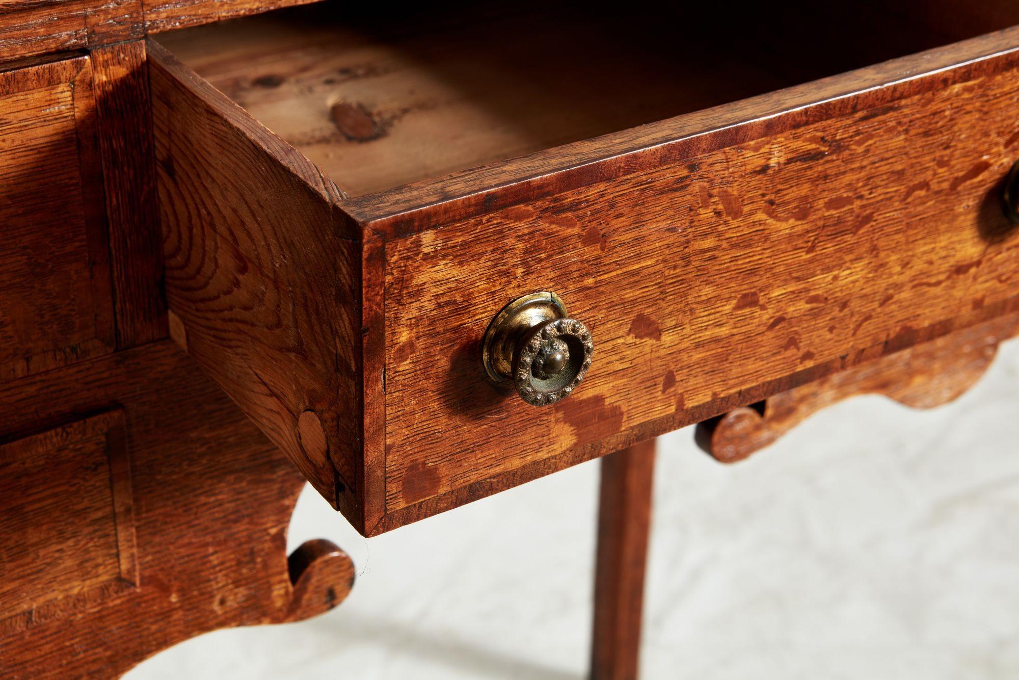 Tall Georgian Oak Lowboy For Sale 5