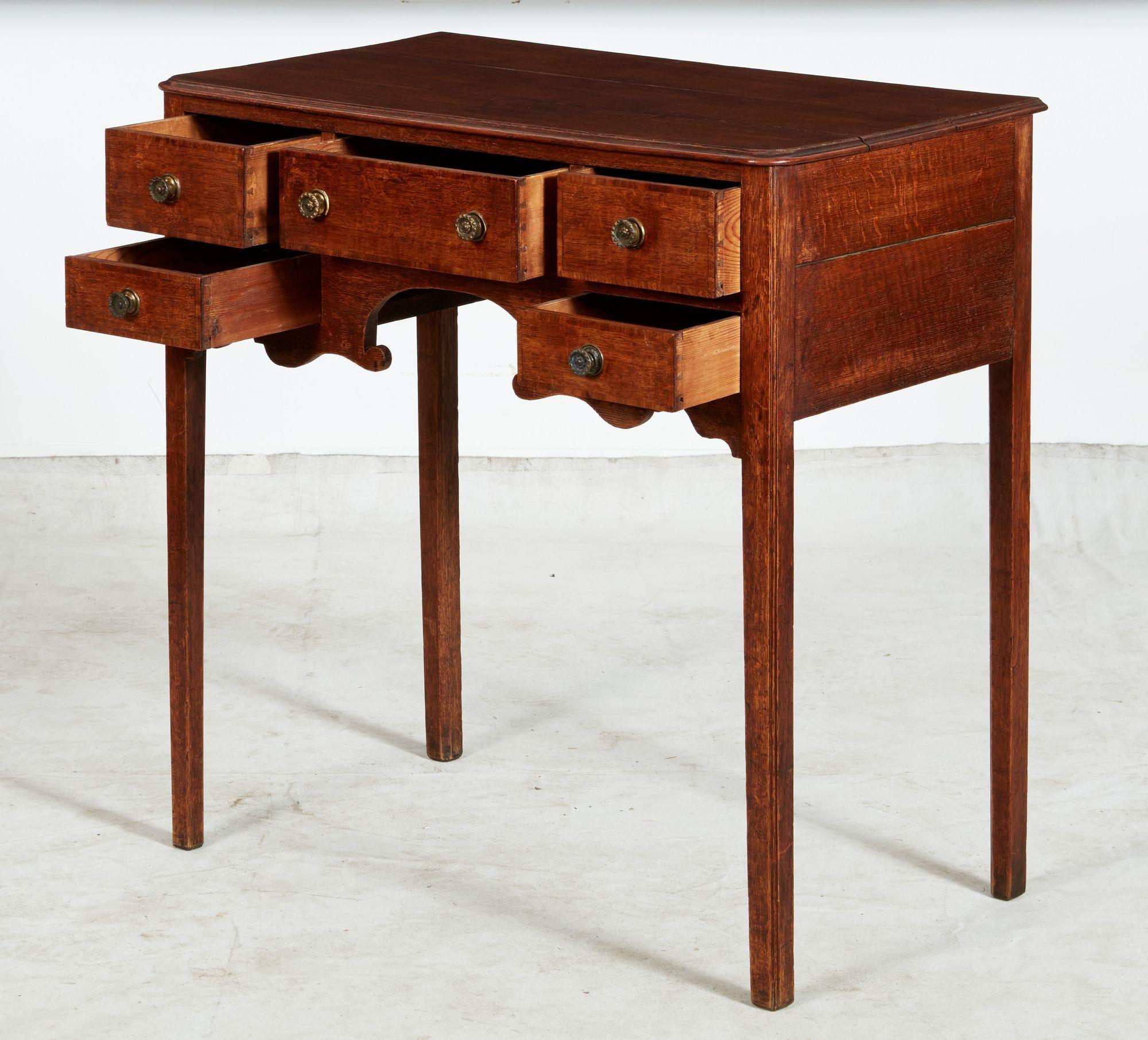 Early 19th Century Tall Georgian Oak Lowboy For Sale