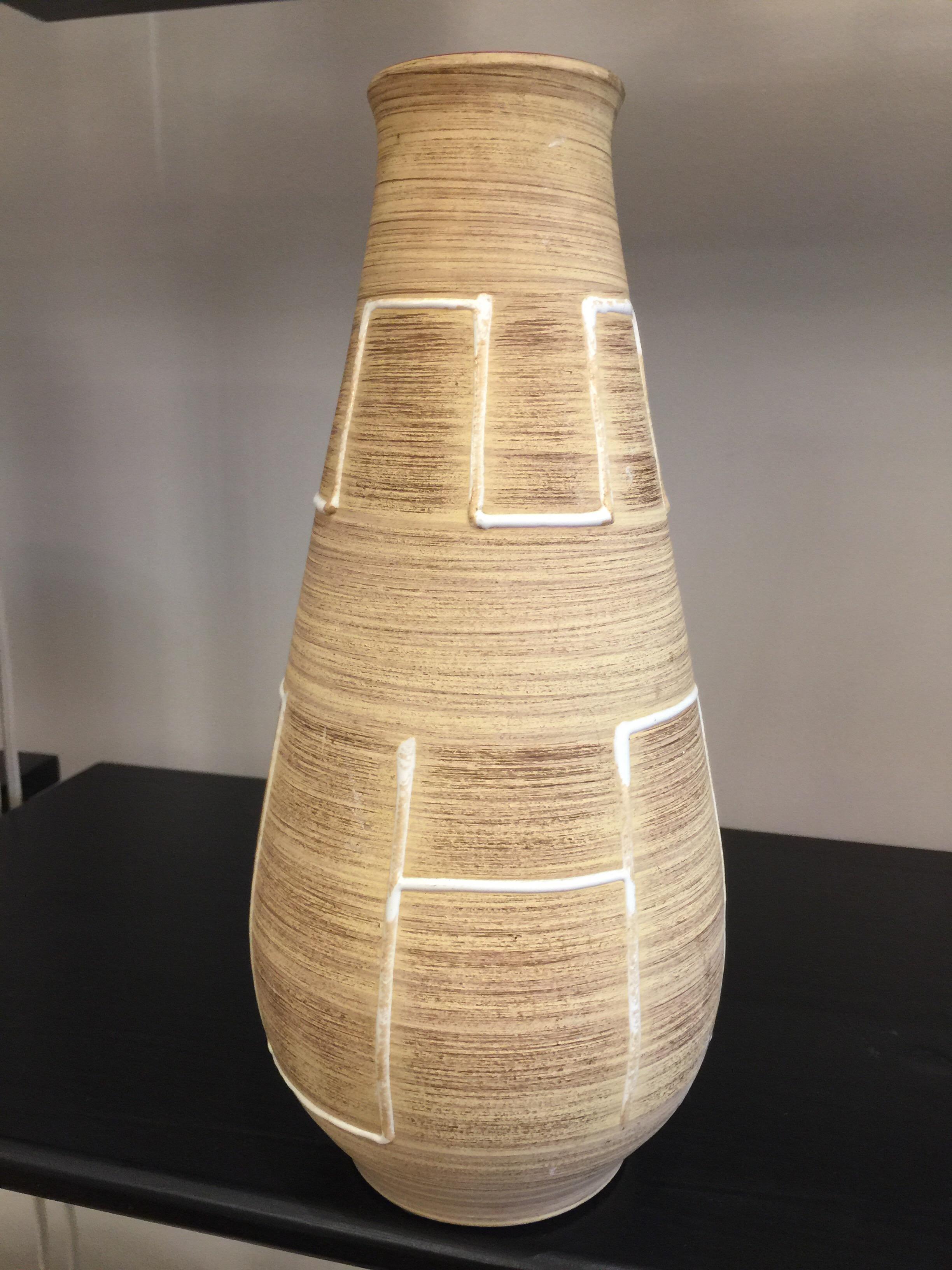Mid-Century Modern Tall German Geometric Design Vase