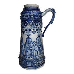 Tall German Westerwald Salt Glazed Stein