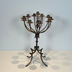 Tall Gilt Iron 11 Lights Candlestick
