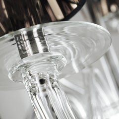 Tall Glass Murano Chandelier in Blown Glass Italian Art, Blue Sapphire Shades