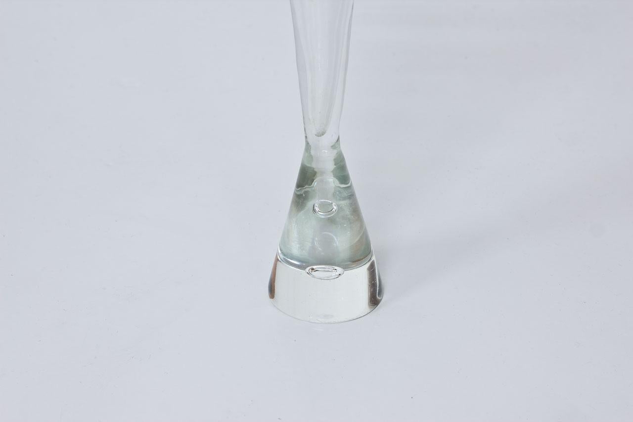 Molded Tall Glass Vase by Bengt Orup, Sweden, 1950s