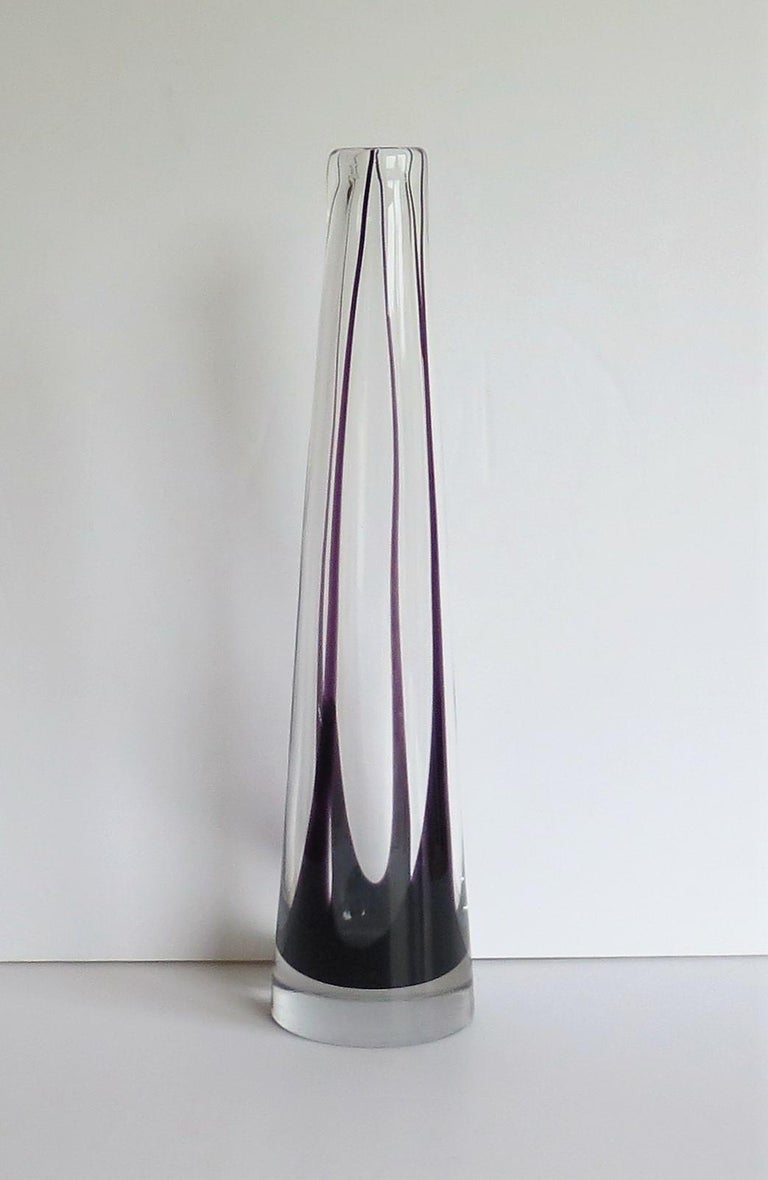 Tall Glass Vase by Vicke Lindstrand for Kosta Glass, Sweden Circa 1960 ...