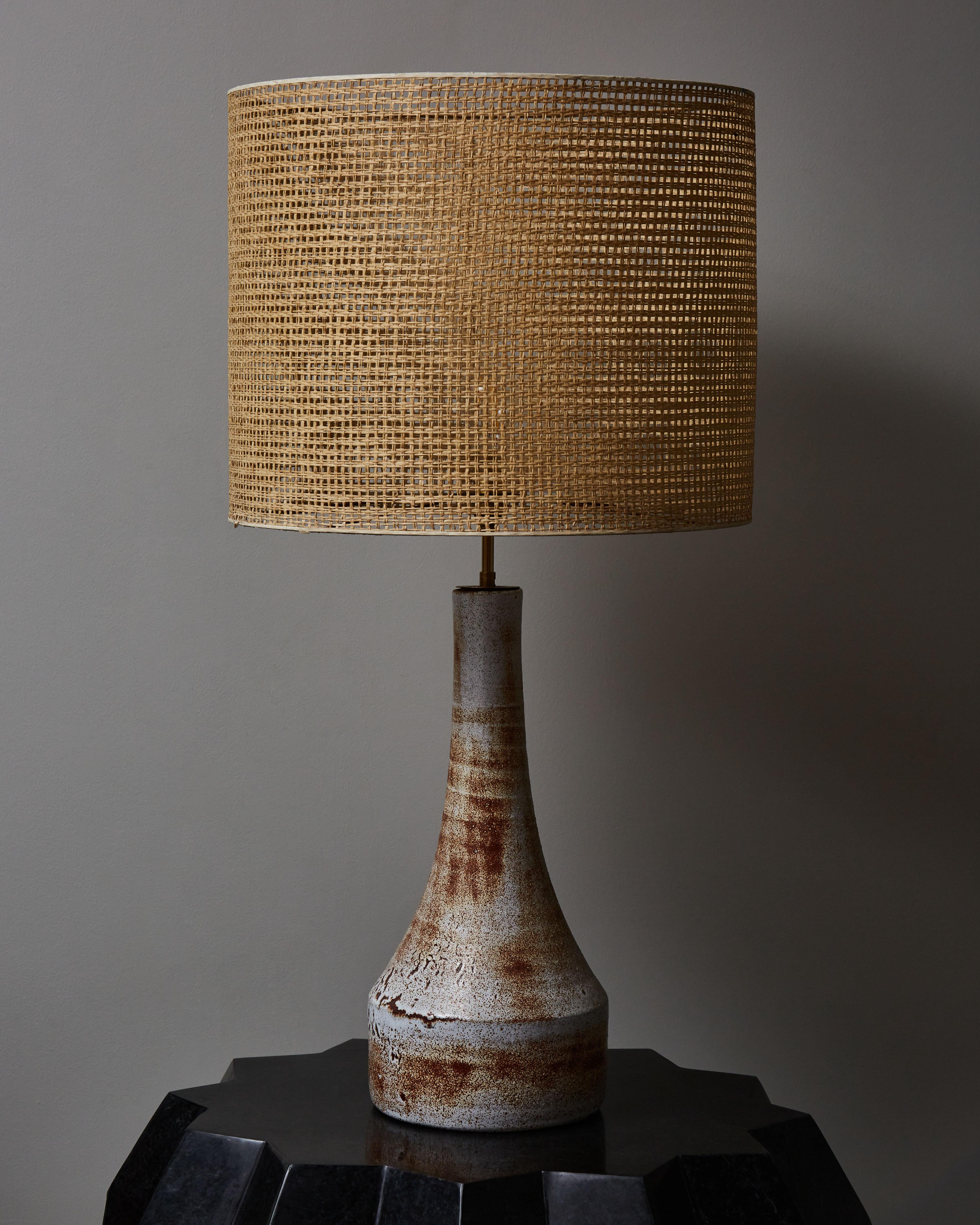 Mid-Century Modern Grande lampe de bureau en céramique émaillée d'Accolay en vente