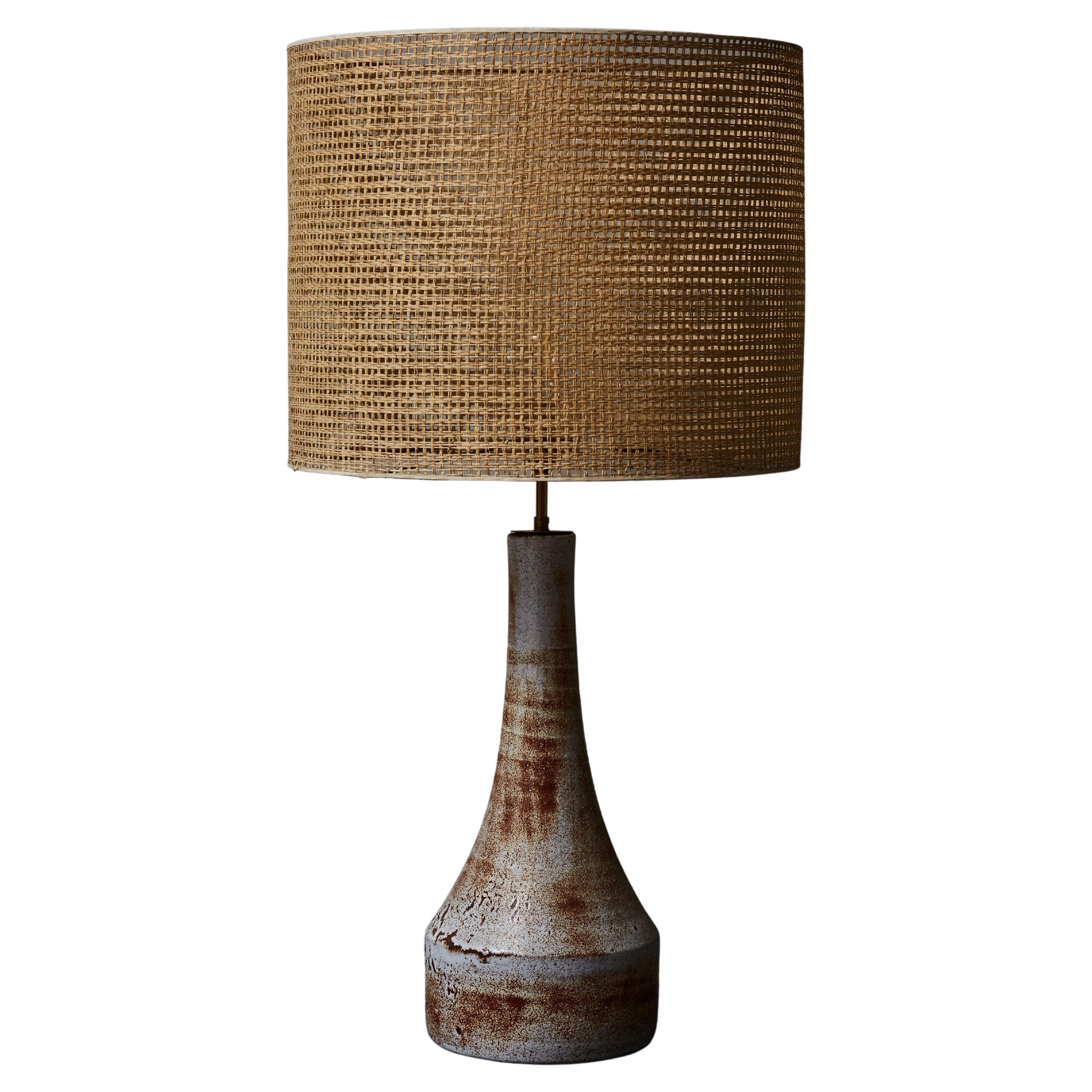 Tall Glazed Ceramic Table Lamp by Accolay For Sale