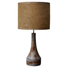 Vintage Tall Glazed Ceramic Table Lamp by Accolay