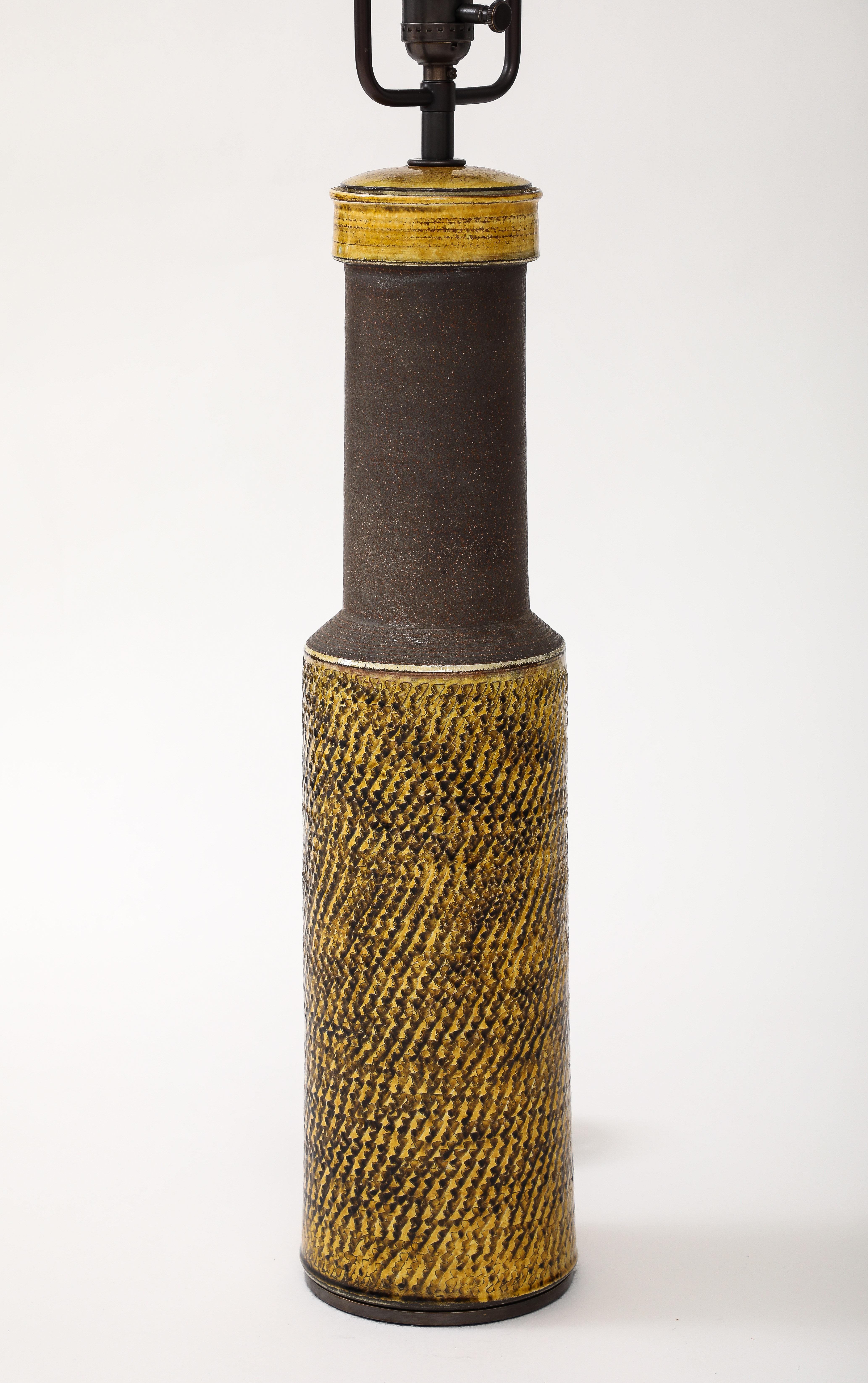 Hohe Tischlampe aus glasierter Keramik von Nils Kähler für HAK Kähler, Dänemark, um 1960 im Angebot 6