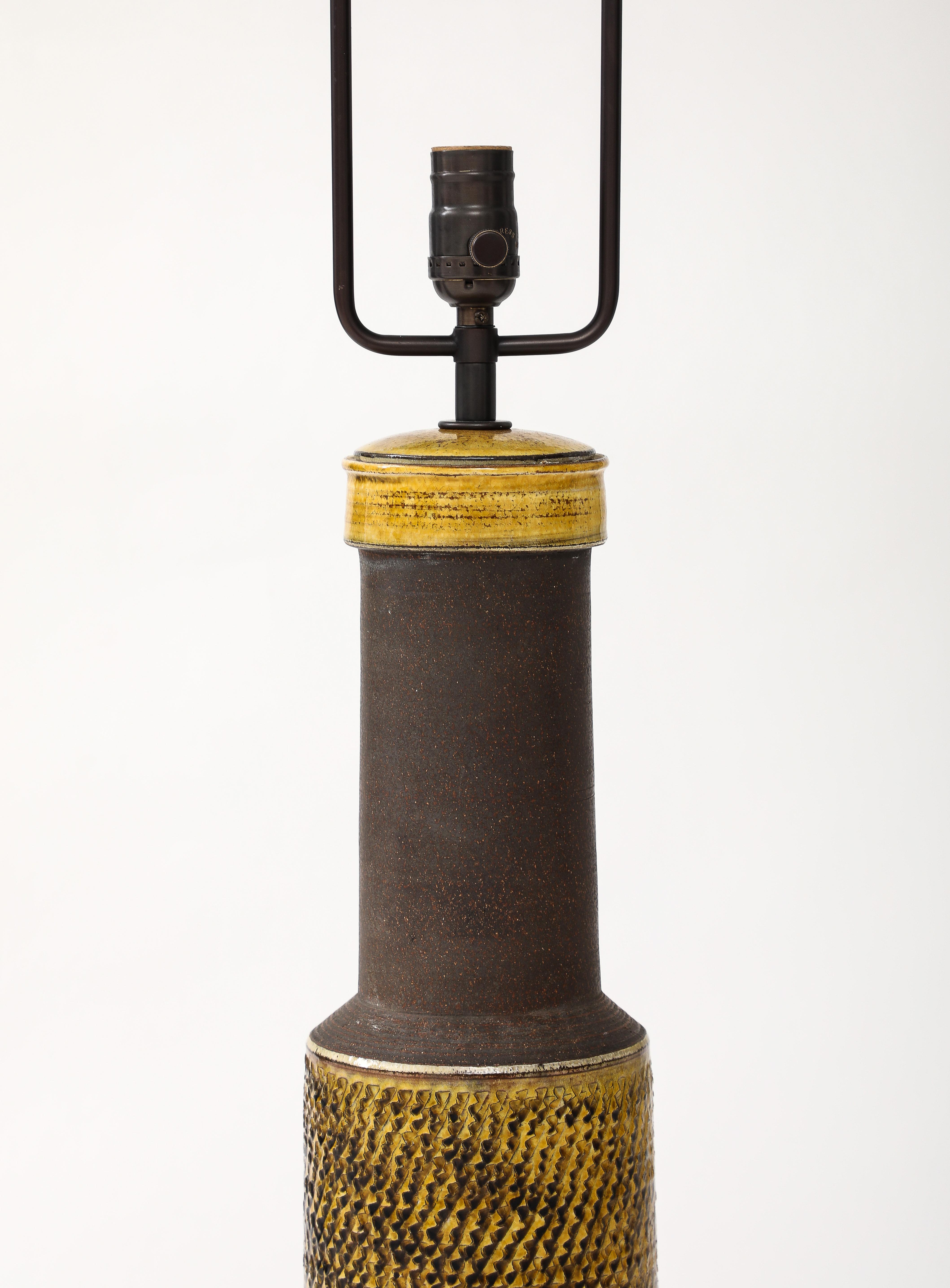 Modern Tall Glazed Ceramic Table Lamp by Nils Kähler for HAK Kähler, Denmark, c. 1960