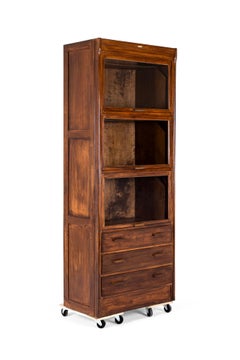 Tall Glazed Haberdashery or Apothecary Cabinet