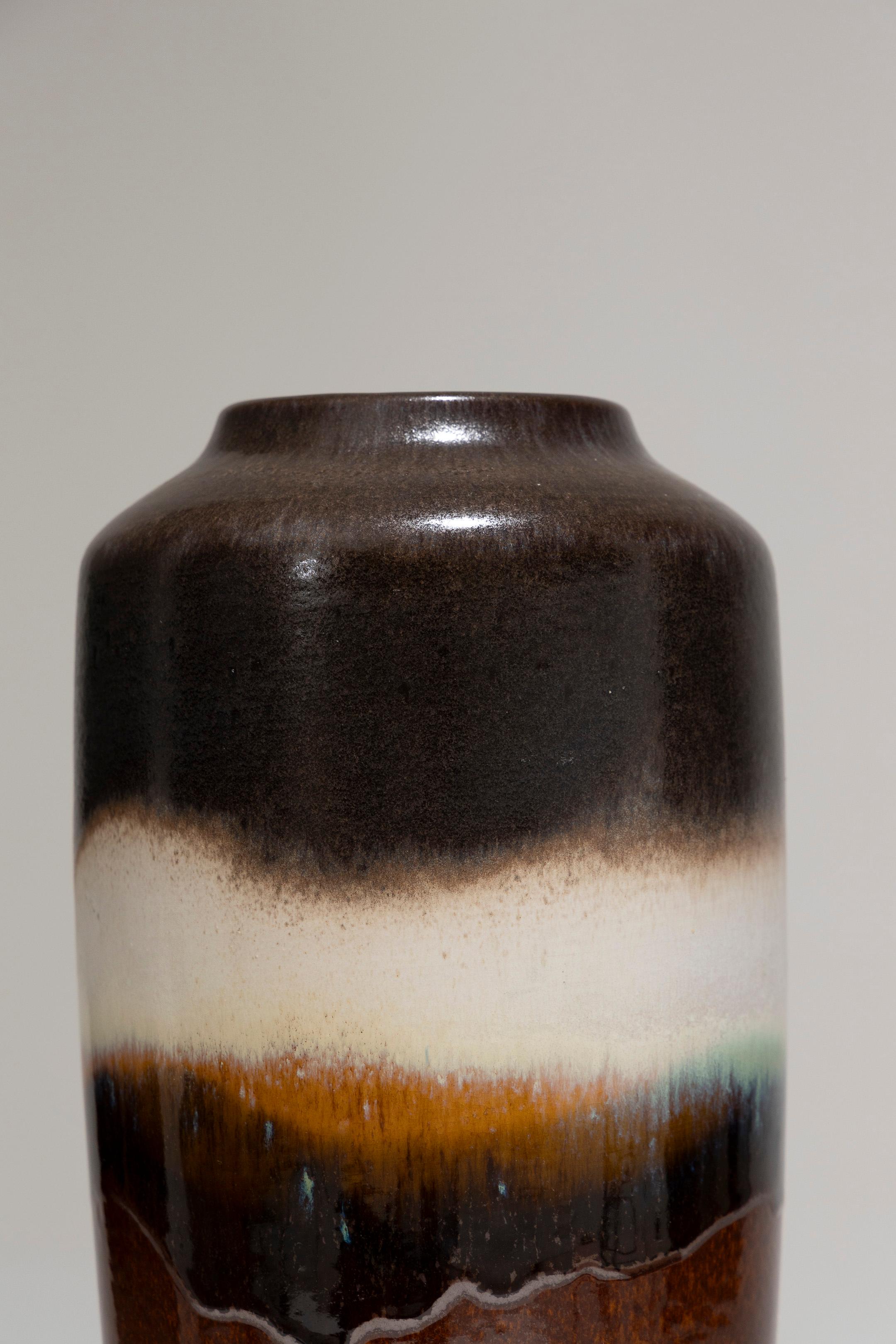Tall Glazed Pottery Vase, West Germany, 1960s In Good Condition In PARIS, FR