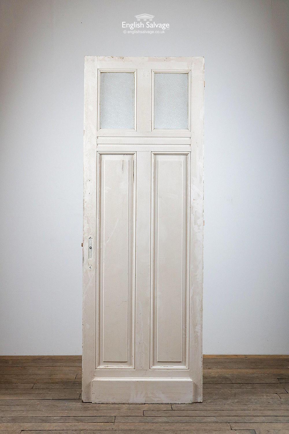 European Tall Glazed Reclaimed Pine Door, 20th Century For Sale