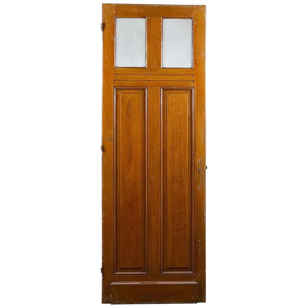 Tall Glazed Reclaimed Pine Door, 20th Century For Sale