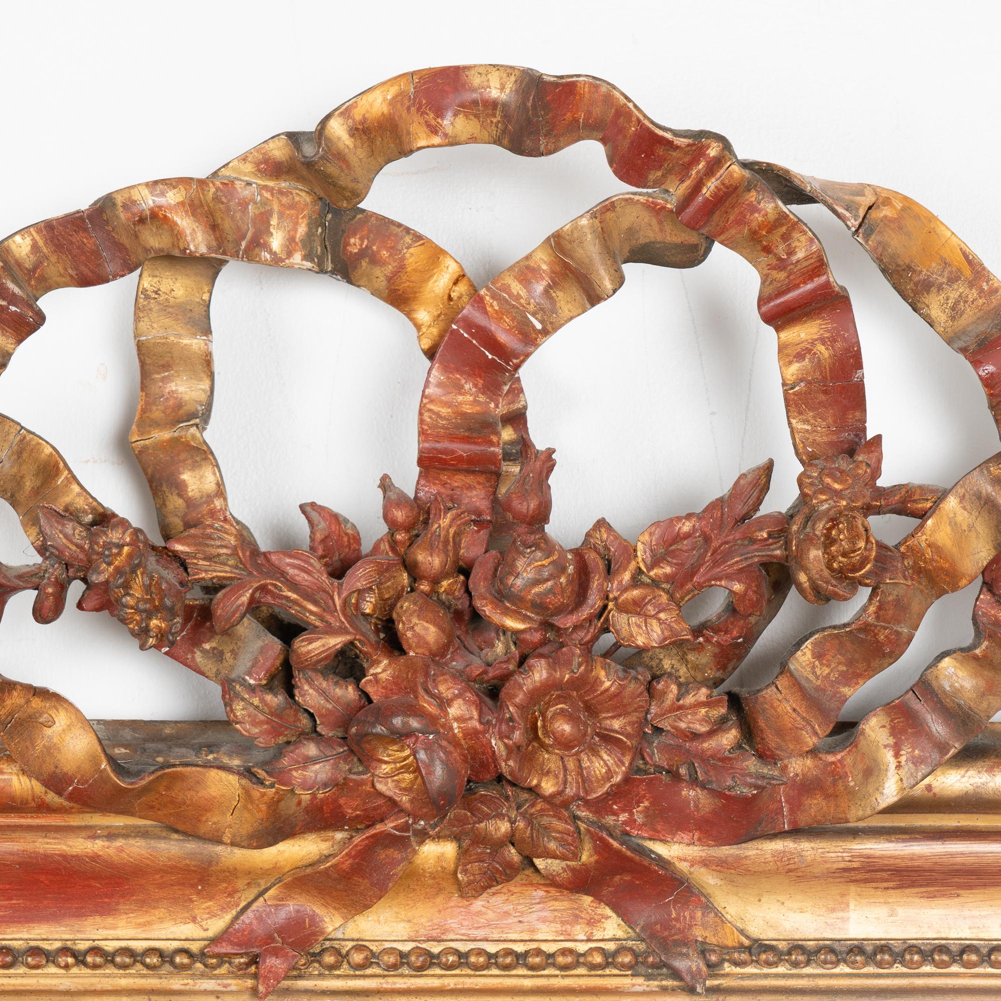 Specchio alto dorato, Danimarca, 1820-40 circa In condizioni buone in vendita a Round Top, TX