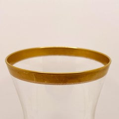 Grands verres à cocktail bordés d'or, lot de 8
