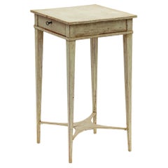 Tall Gray Green Accent Table 1 Keyed Drawer