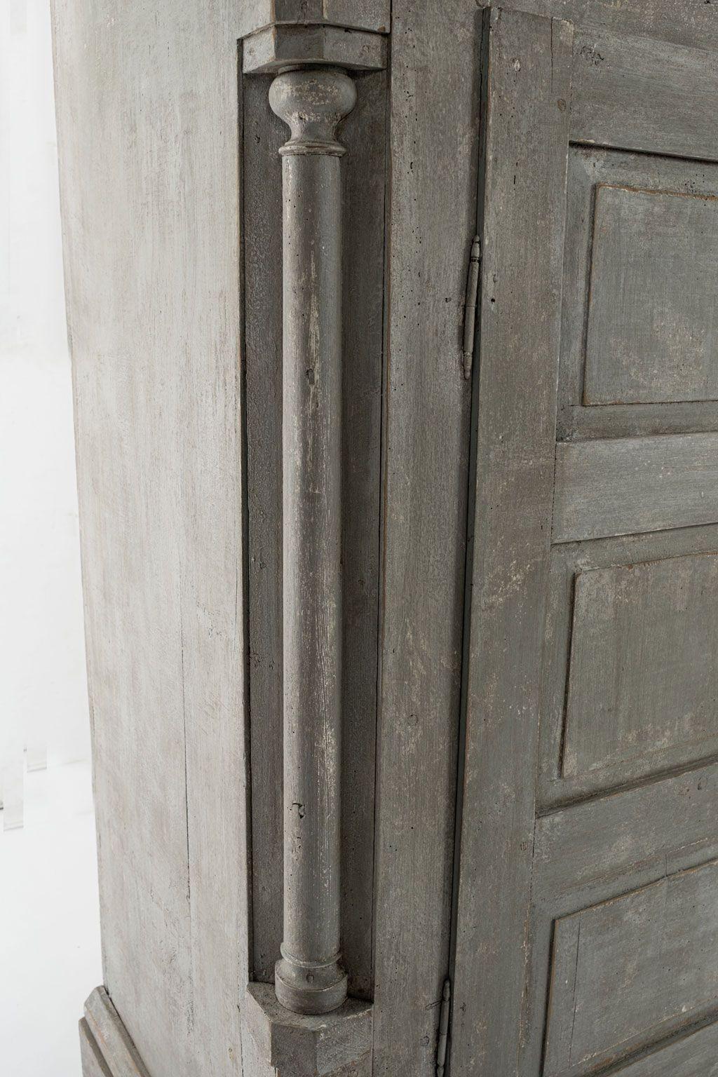 Tall Gray-Painted Swedish Buffet For Sale 4