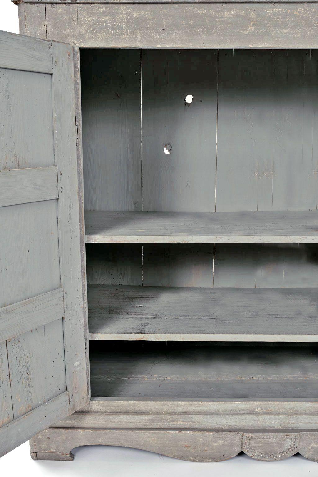 Tall Gray-Painted Swedish Buffet For Sale 2