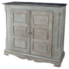 Used Tall Gray-Painted Swedish Buffet