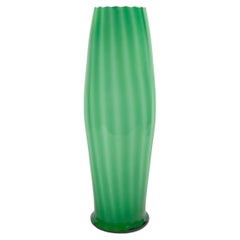 Tall Green Empoli Glass Vase by Vetreria Artistica Toscana, 1970s Italy