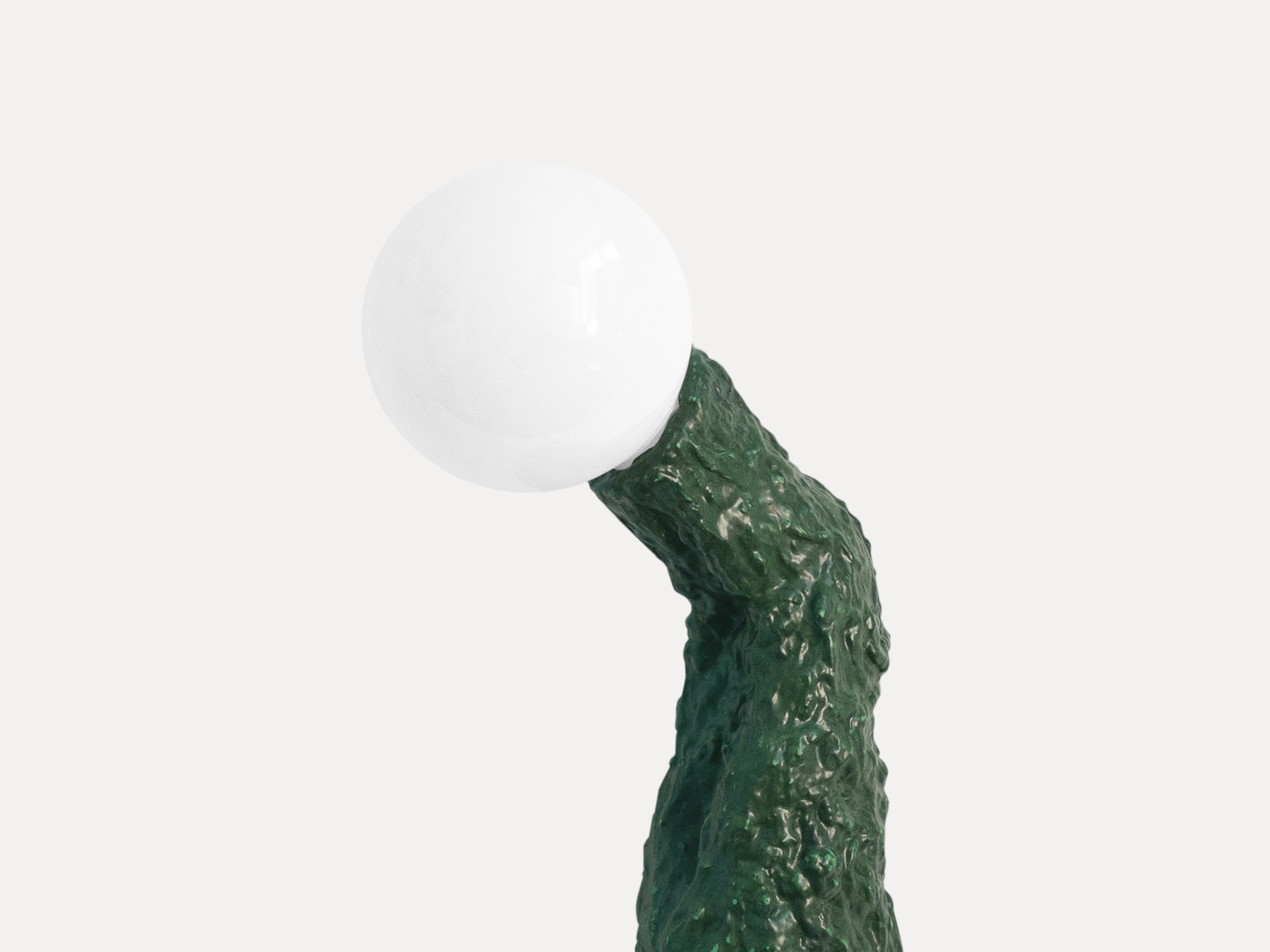 British Contemporary Dimmable Tall Green Table Lamp by Nicola Cecutti. For Sale