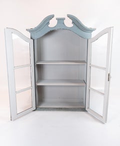 Gustavian Style Hanging Cabinet Painted In Grey From 1820s