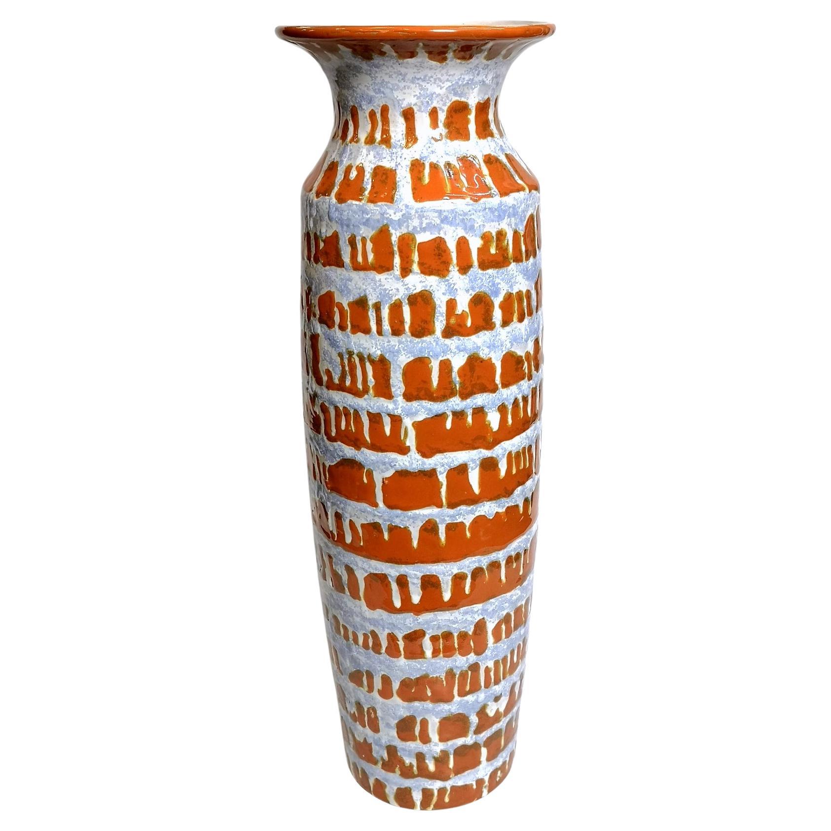 Tall HandMade Ceramic Floor Vase by Gaspar Kiraly 'Signed', 1970’s For