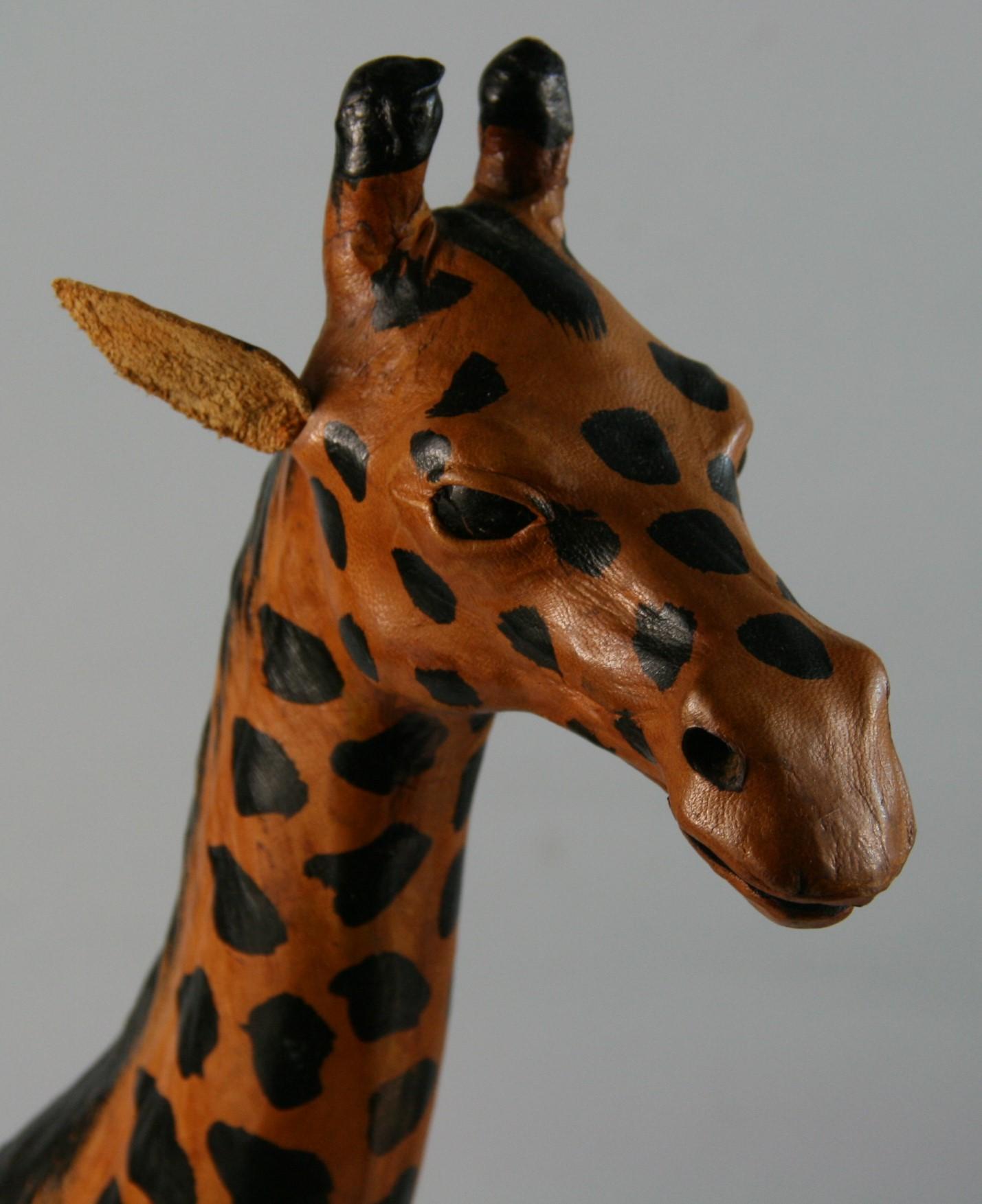 Tall Hand Made Leather Giraffe For Sale 1