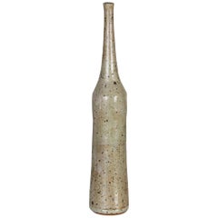 Tall Hand Thrown Bottle Signed "Isla"