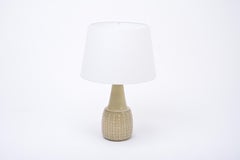 Tall Handmade Beige Danish Midcentury Stoneware Lamp by Soholm