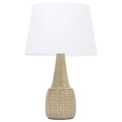 Tall Handmade Beige Danish Midcentury Stoneware Lamp by Soholm
