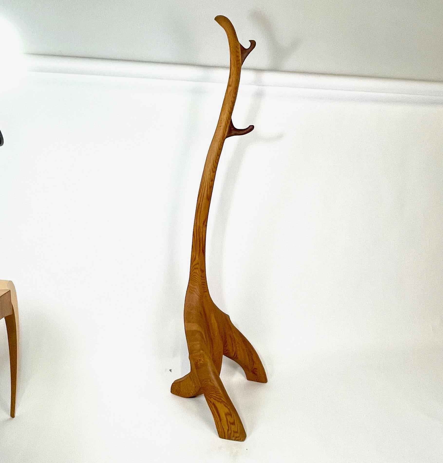 American Craftsman Tall & Heavy Sculptural Handcrafted Coat Rack in the style of Wendell Castle
