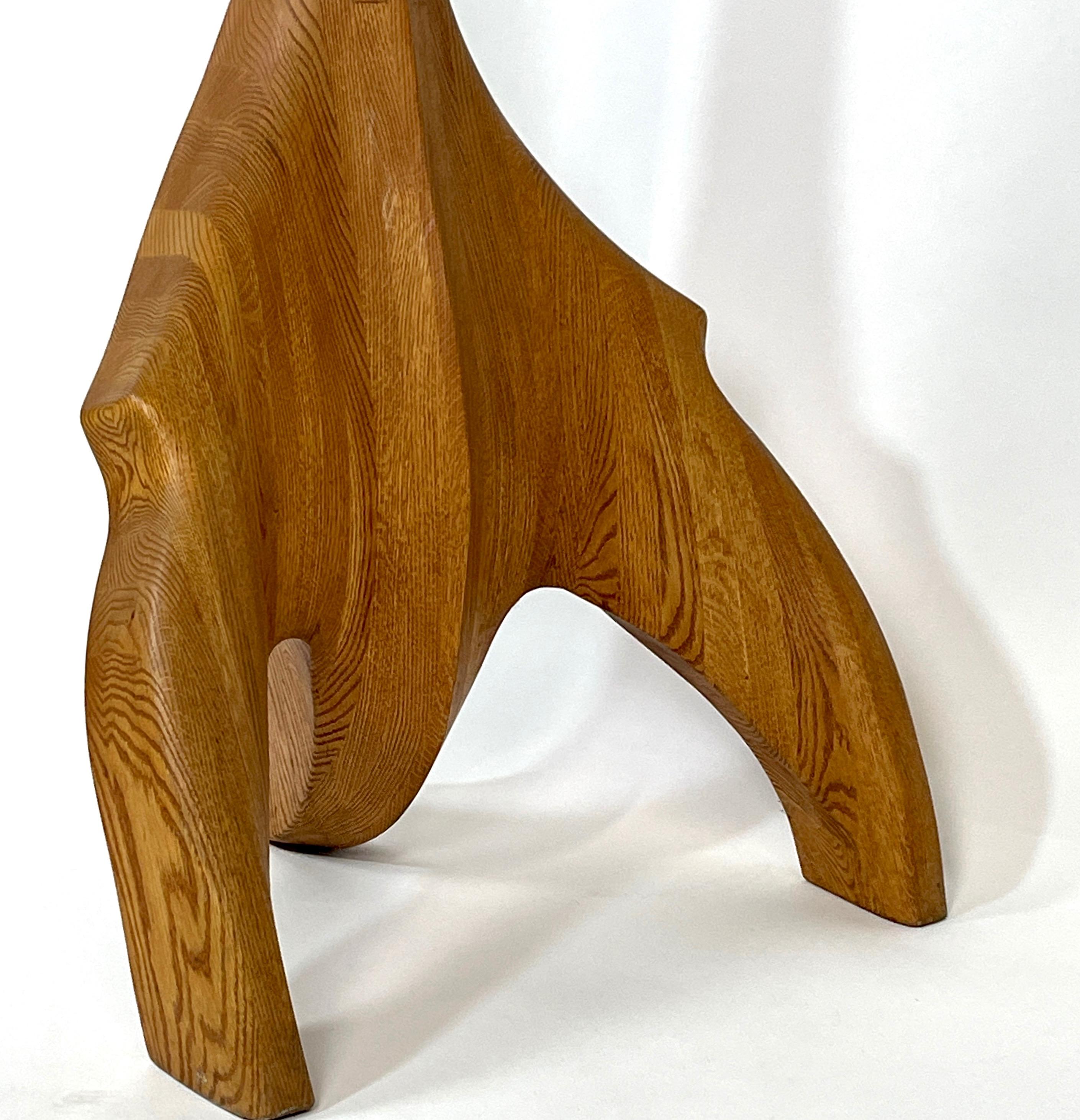 Hand-Carved Tall & Heavy Sculptural Handcrafted Coat Rack in the style of Wendell Castle