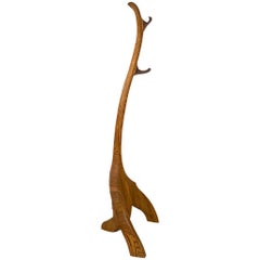 Tall & Heavy Sculptural Handcrafted Coat Rack in the style of Wendell Castle