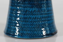 Große Herman A. Kähler Tischlampe Türkisblau Dänische Mitte-Jahrhundert-Keramik 1960s