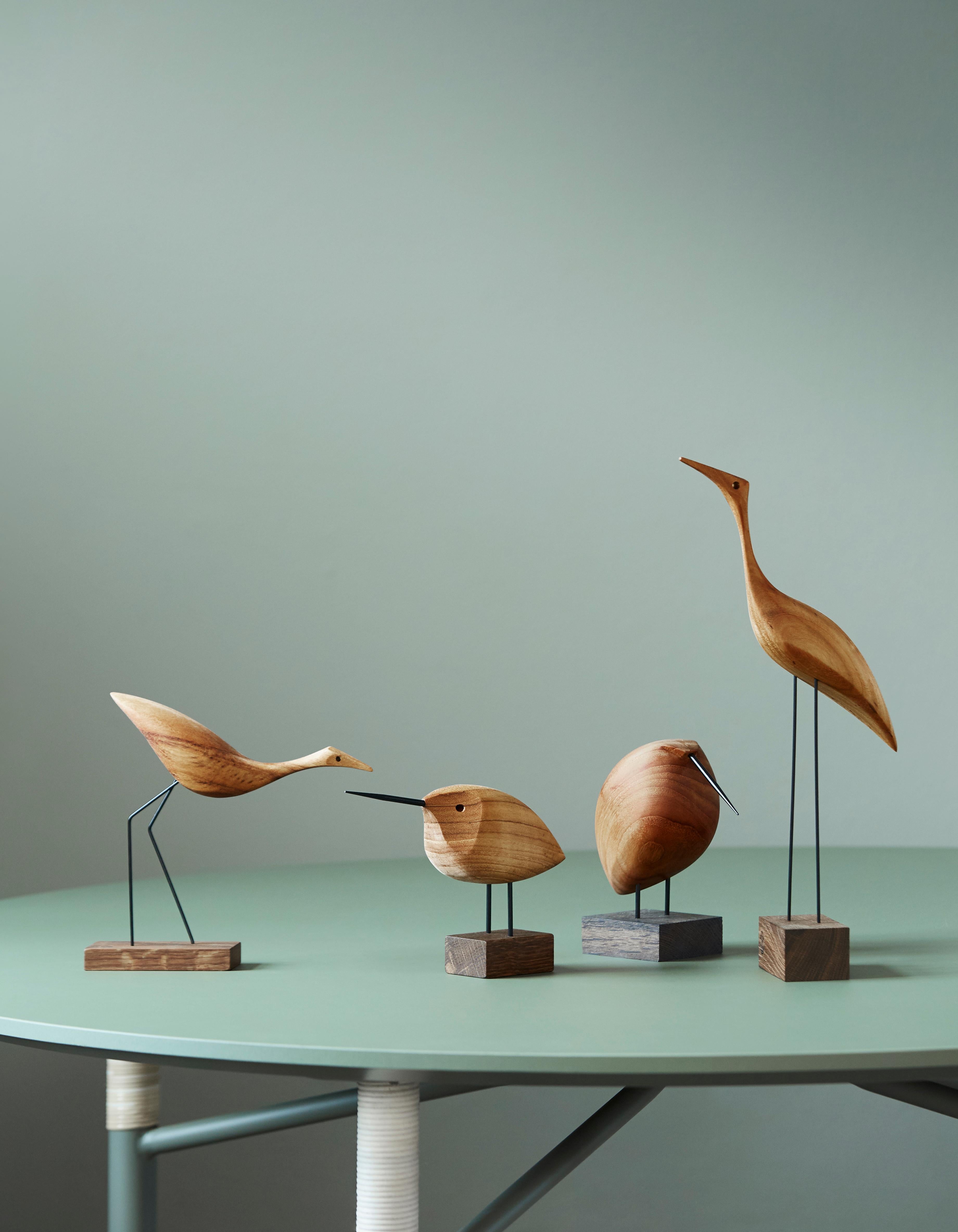 Danish Tall Heron Beak Bird Teak Sculpture by Svend-Aage Holm-Sørensen for Warm Nordic