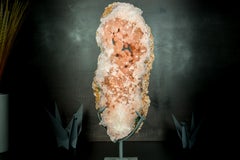 Lastra di ametista rosa naturale alta e di alta qualità su supporto, vassoio espositivo a doppia faccia