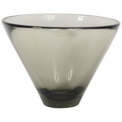 Tall Holmegaard Smoked Glass Bowl by Per Lutken