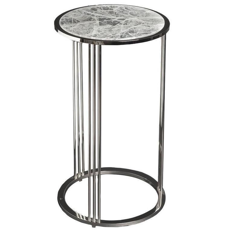 Other Tall Hyaline Quartz Round Side Table