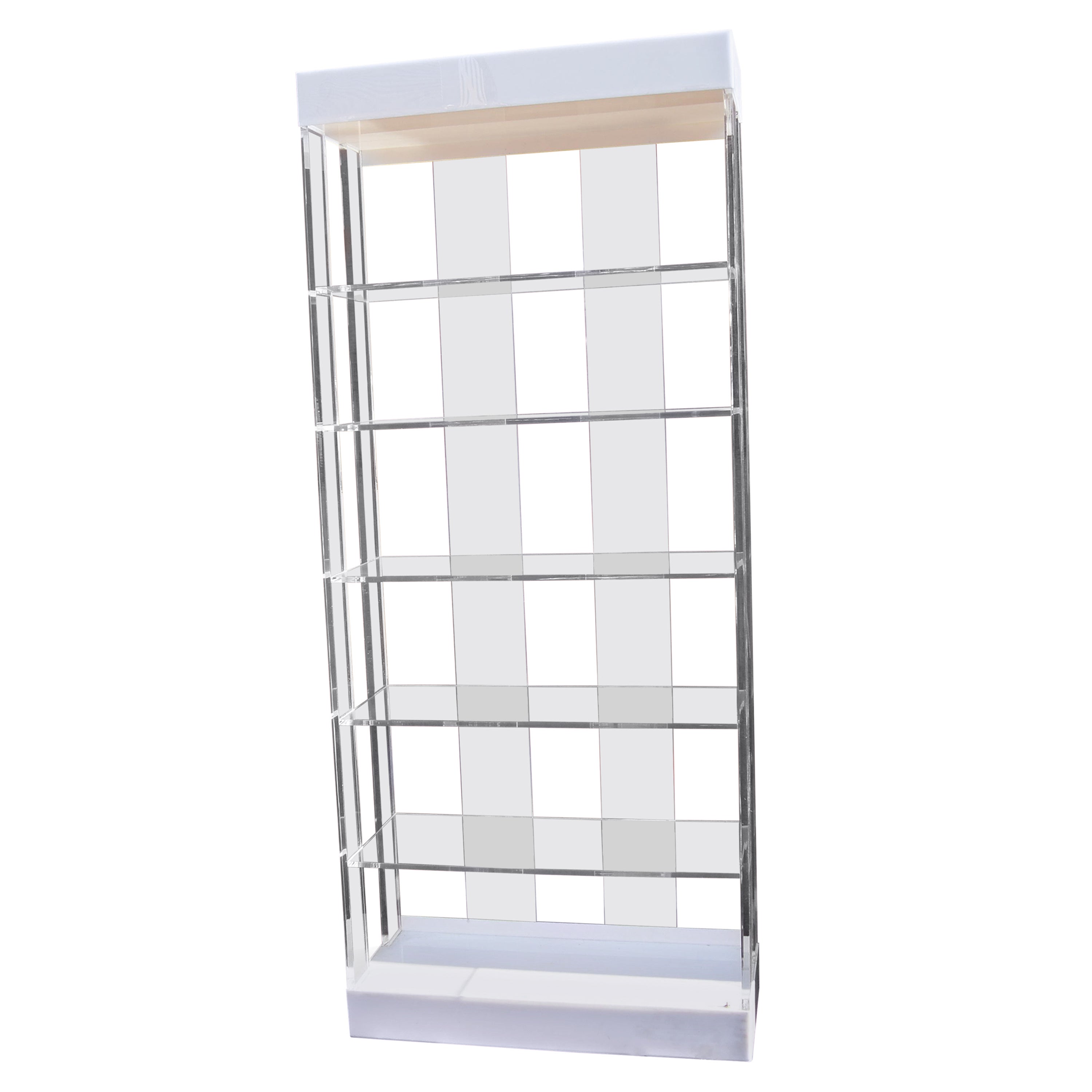 Tall Illuminated Lucite Etagère by Pace Collection