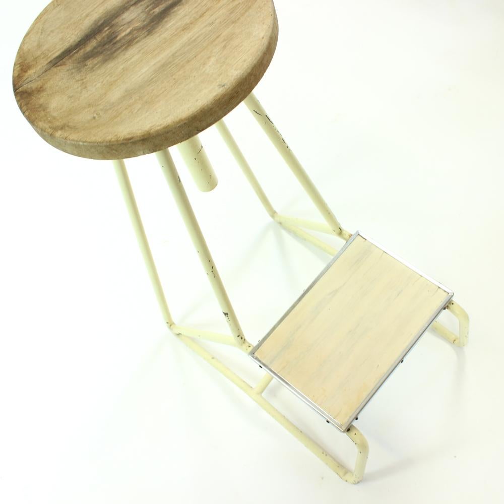 Tall Industrial Bar Stool/Chair, Czechoslovakia, circa 1960s For Sale 1
