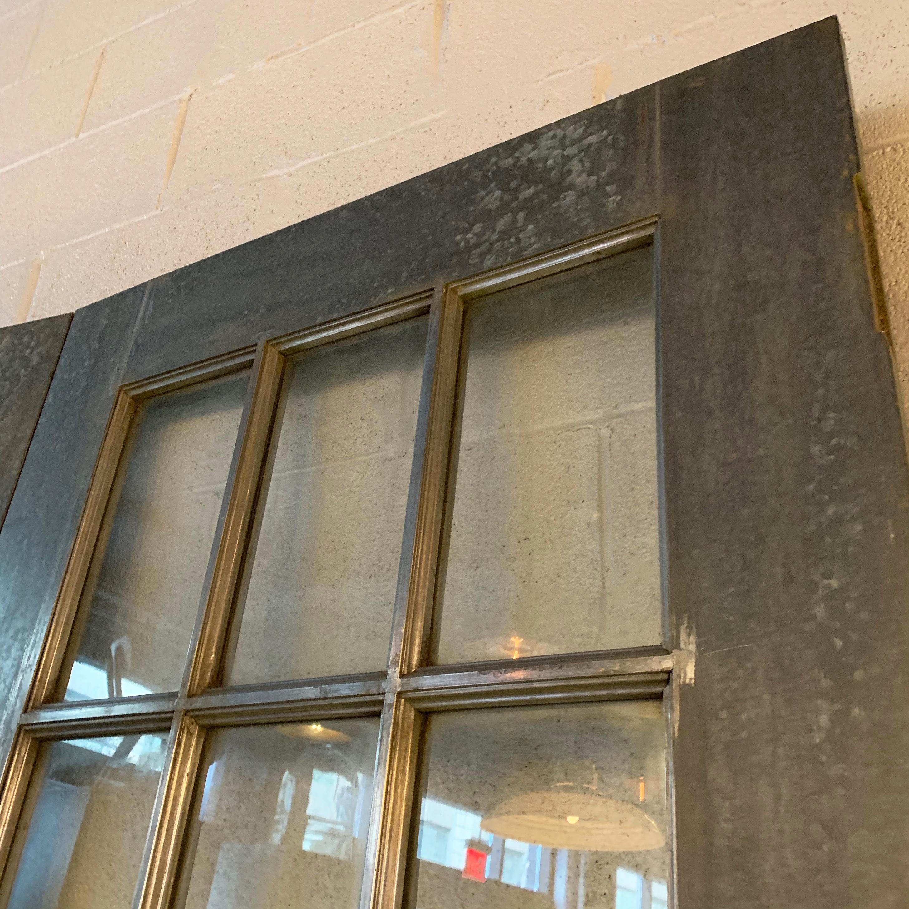 Tall Industrial Brushed Steel and Glass Doors 5