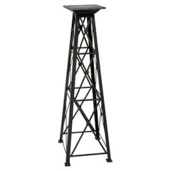 Tall Industrial Metal Pedestal Stand, Architectural X-Form Base, 48 Inch Height