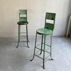 Tall Industrial Painted Steel Shop Stools